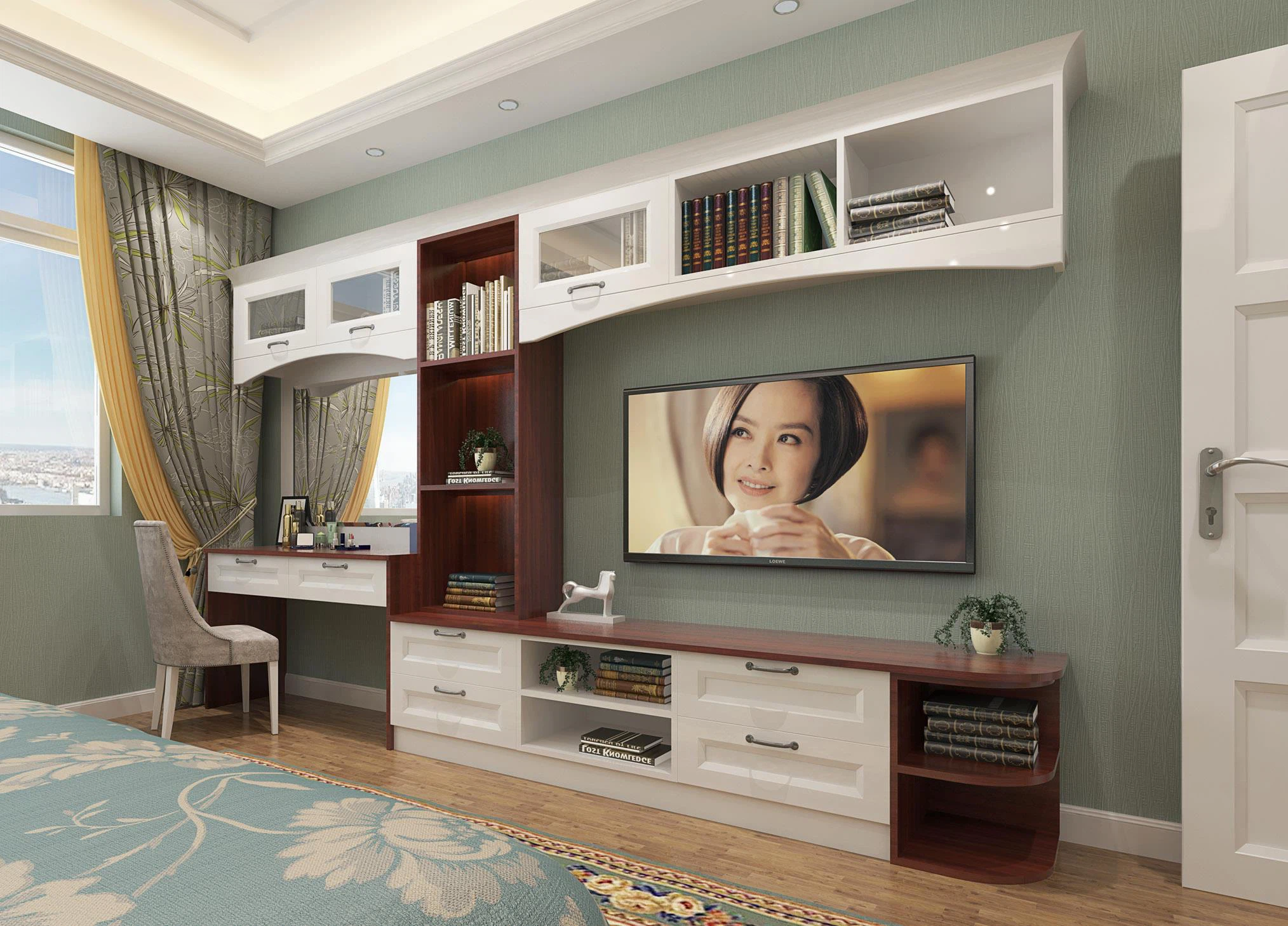 tv cabinet american simple concise style full house pvc board