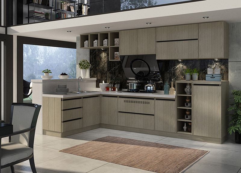 L-Shaped Kitchen Cabinet