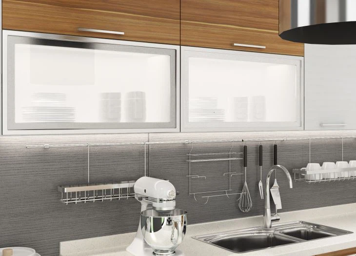 Modern Wood Grain Kitchen Cabinets