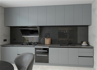 Gri Minimalist Mutfak Dolapları