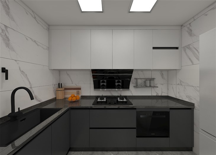 Grey Modular Kitchen Cabinets